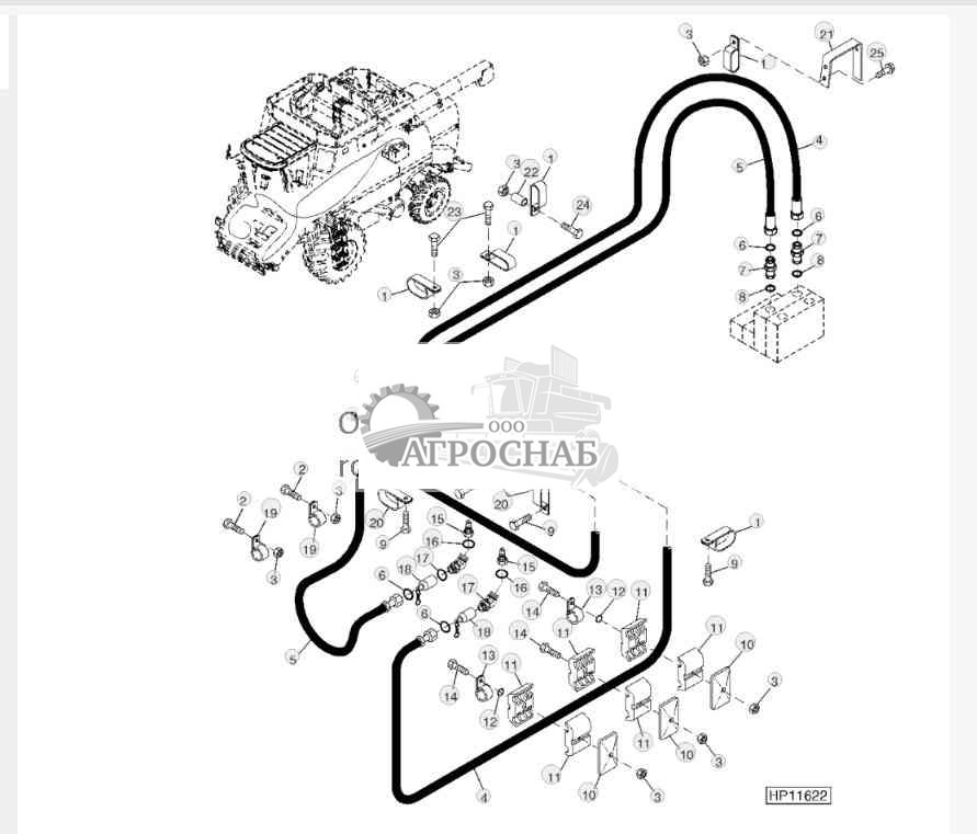 Reel Fore-And-Aft Hydraulic Hoses 